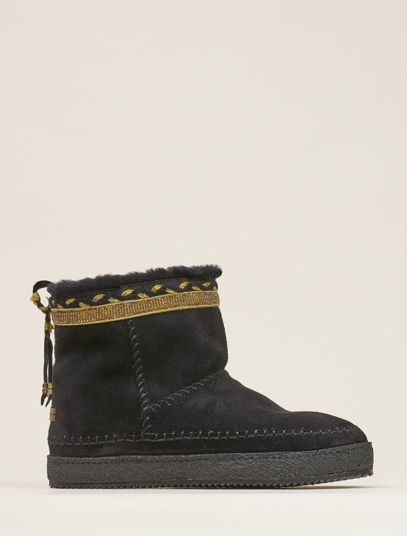Nyali Classic Pull On Ankle Boot Black Suede