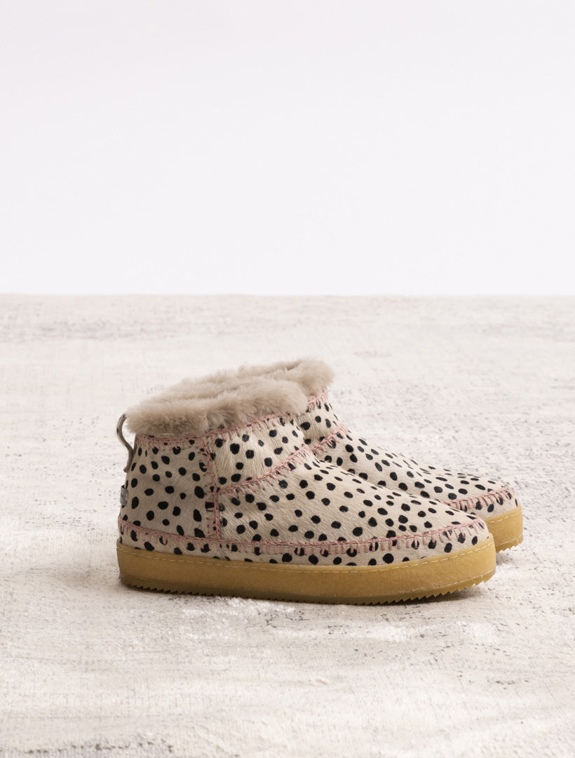 Nyuki Crochet Pull On Ankle Boot Cheetah