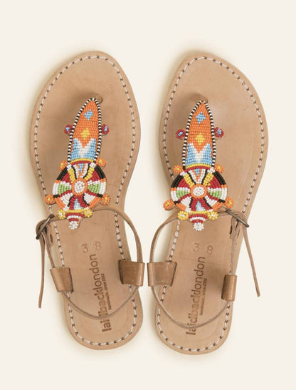 Scar Flat Leather Sandal Tribal