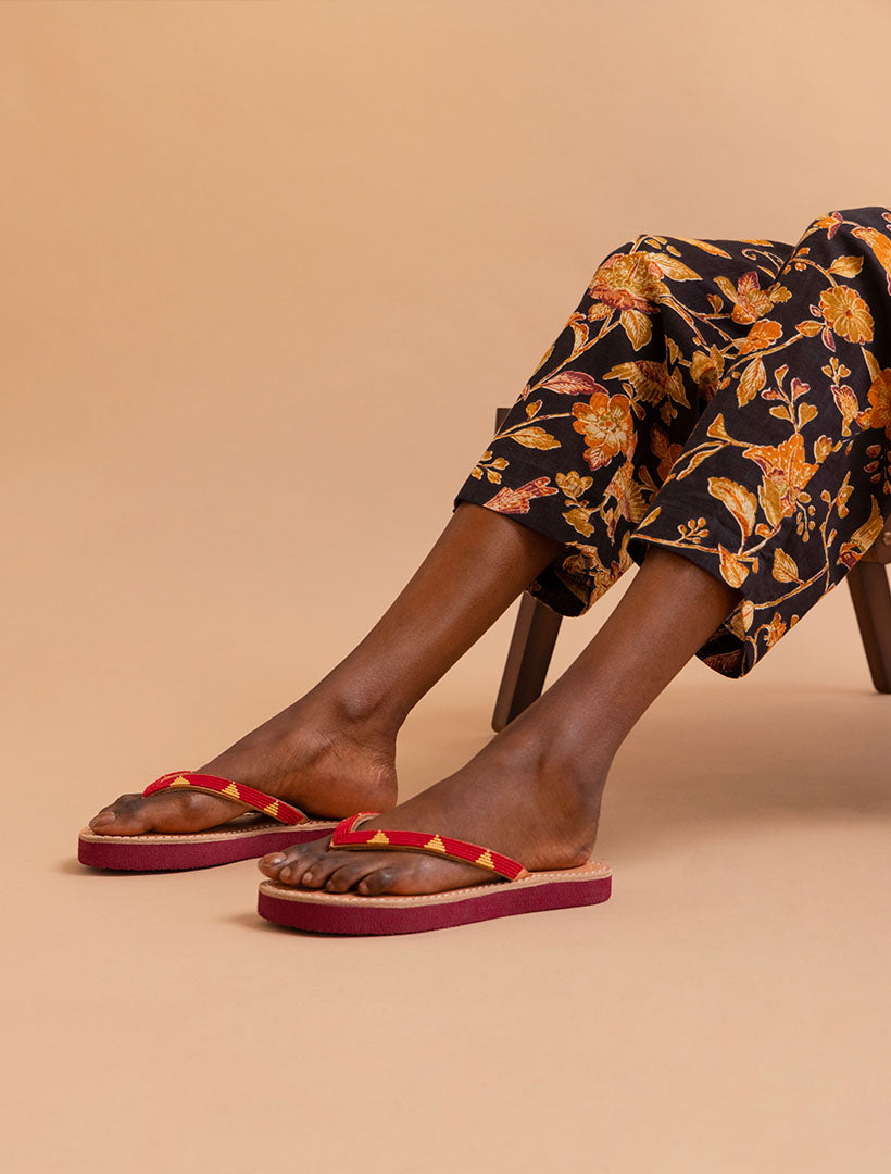 Seri SSR Leather Sandal Maasai Red/Mustard