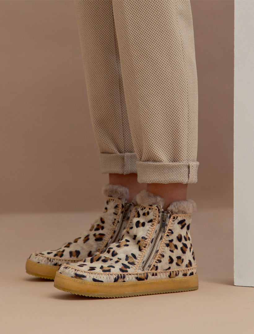 Leopard print hotsell suede boots