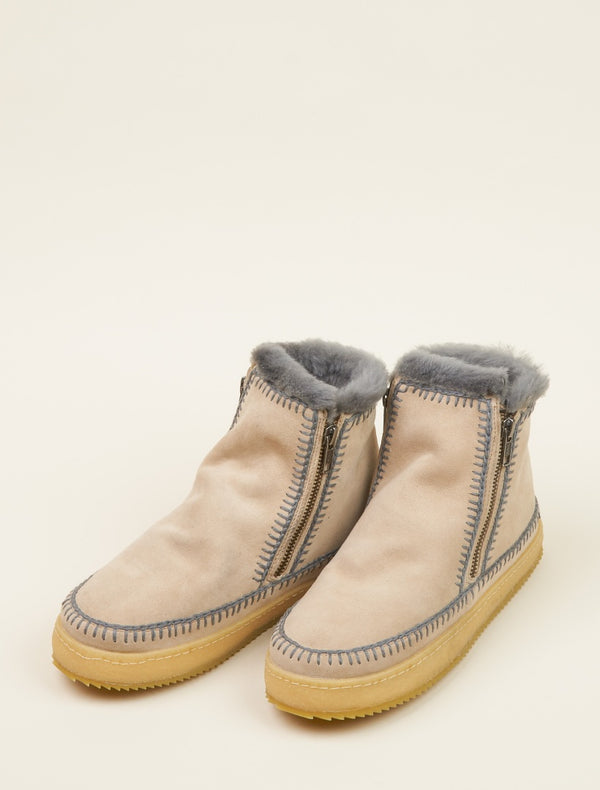 Setsu Crochet Side Zip Ankle Boot Sand Suede – laidback london