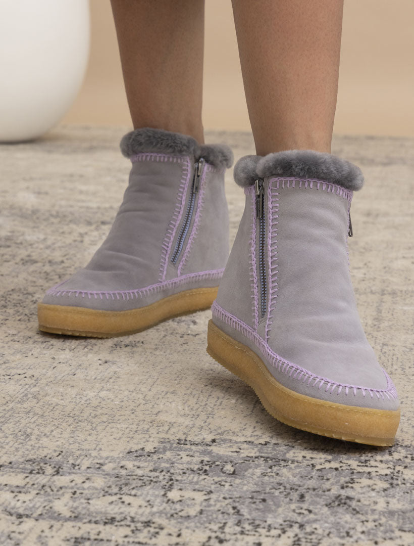 Our classic SETSU crochet boots with a concealed wedge, flattering, and incredibly comfortable.