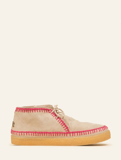 Shenje Crochet Lace up Chukka Boots Sand