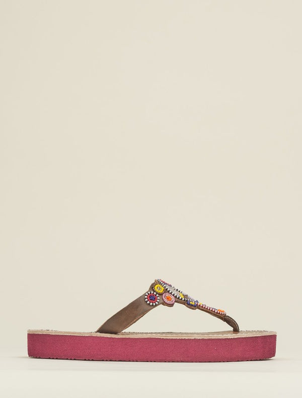 Shibli SSR Leather Sandal Red Mix