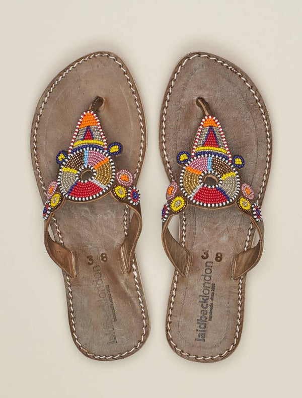 Shibli SSR Leather Sandal Red Mix