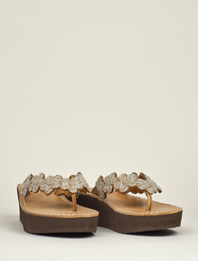 Conley Wedge Light Brown Silver